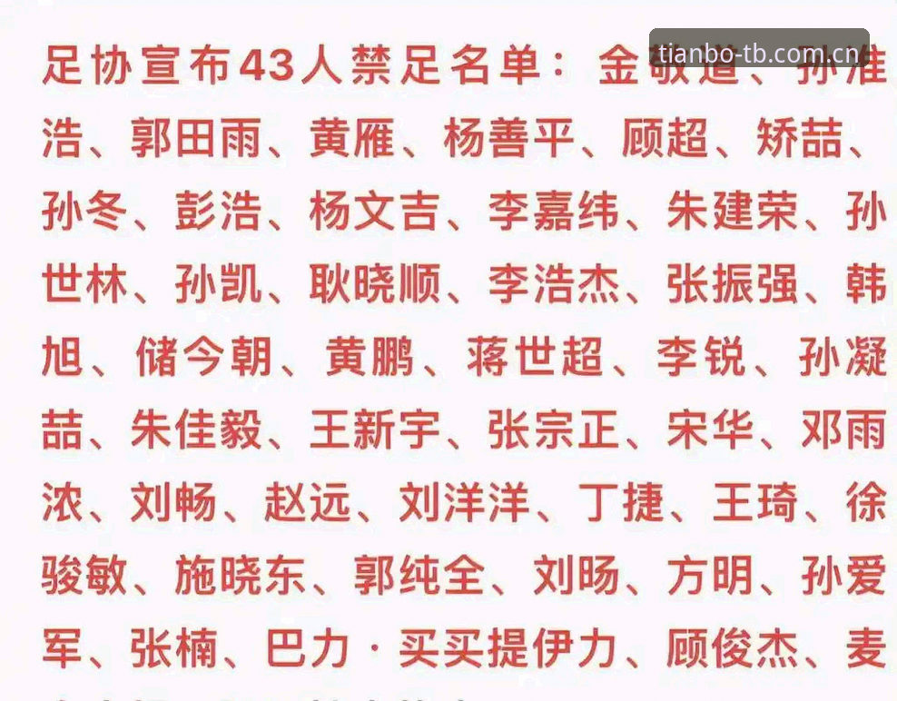 天博TB最新版本评测 足协第三批禁足名单详解及赛事观察体验